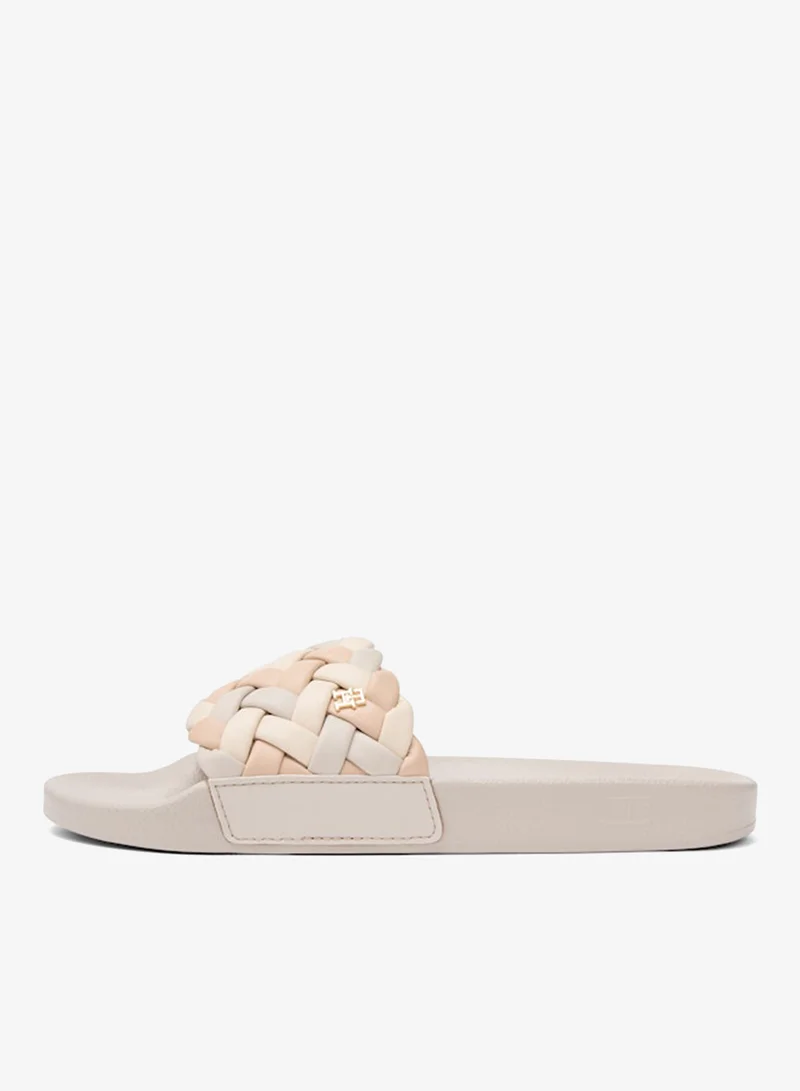 تومي هيلفيغر شباشب حمام بحزام بتصميم شعار  مضفر